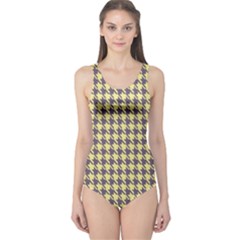 Houndstooth One Piece Swimsuit by nate14shop