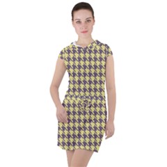 Houndstooth Drawstring Hooded Dress by nate14shop