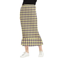 Houndstooth Maxi Fishtail Chiffon Skirt by nate14shop