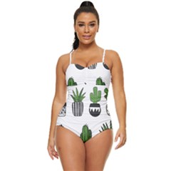 Succulents Retro Full Coverage Swimsuit