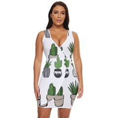 Succulents Draped Bodycon Dress