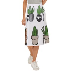 Succulents Midi Panel Skirt