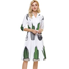 Succulents Classy Knee Length Dress