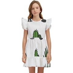 Succulents Kids  Winged Sleeve Dress