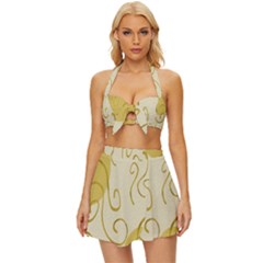 Sun Vintage Style Bikini Top And Skirt Set 