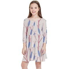 Abstract-006 Kids  Quarter Sleeve Skater Dress by nate14shop