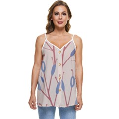 Abstract-006 Casual Spaghetti Strap Chiffon Top