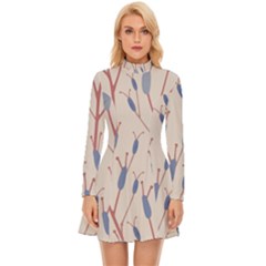 Abstract-006 Long Sleeve Velour Longline Dress