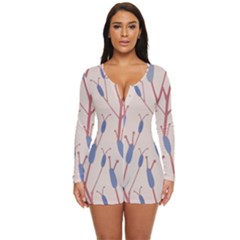 Abstract-006 Long Sleeve Boyleg Swimsuit