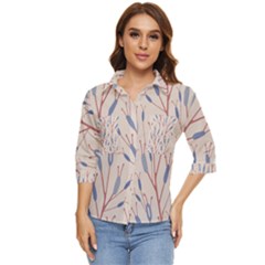 Abstract-006 Women s Quarter Sleeve Pocket Shirt