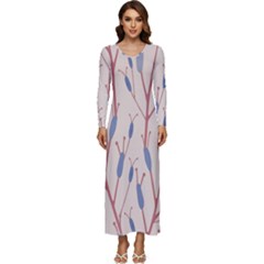 Abstract-006 Long Sleeve Velour Longline Maxi Dress