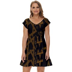 Star-of-david Short Sleeve Tiered Mini Dress