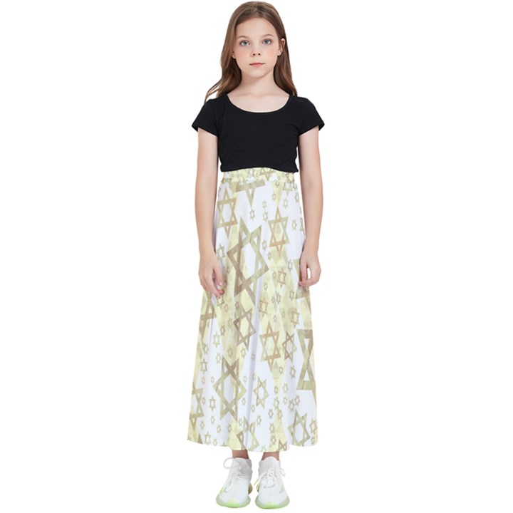 Star-of-david-001 Kids  Flared Maxi Skirt