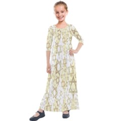 Star-of-david-001 Kids  Quarter Sleeve Maxi Dress by nate14shop