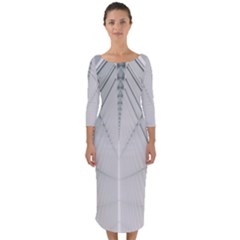 Architecture Building Quarter Sleeve Midi Bodycon Dress by artworkshop