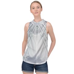 Architecture Building High Neck Satin Top by artworkshop