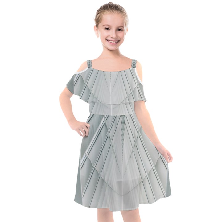 Architecture Building Kids  Cut Out Shoulders Chiffon Dress