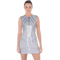 Architecture Building Lace Up Front Bodycon Dress by artworkshop