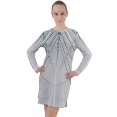 Architecture Building Long Sleeve Hoodie Dress by artworkshop