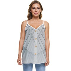 Architecture Building Casual Spaghetti Strap Chiffon Top