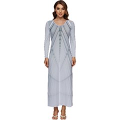 Architecture Building Long Sleeve Velour Longline Maxi Dress