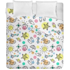 Drawing Pattern Duvet Cover Double Side (california King Size) by artworkshop