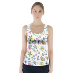 Drawing Pattern Racer Back Sports Top by artworkshop