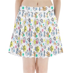 Drawing Pattern Pleated Mini Skirt by artworkshop