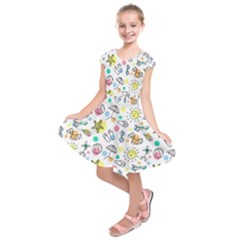 Drawing Pattern Kids  Short Sleeve Dress by artworkshop