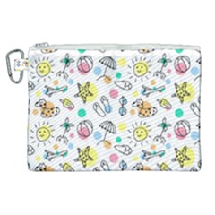 Drawing Pattern Canvas Cosmetic Bag (xl) by artworkshop