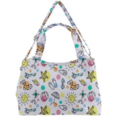 Drawing Pattern Double Compartment Shoulder Bag