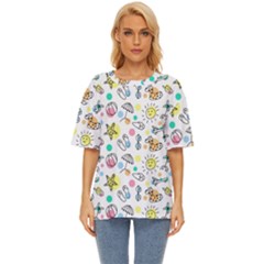 Drawing Pattern Oversized Basic Tee