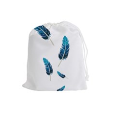 Feather Bird Drawstring Pouch (large) by artworkshop