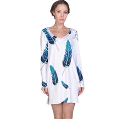 Feather Bird Long Sleeve Nightdress by artworkshop