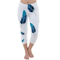 Feather Bird Capri Winter Leggings  by artworkshop