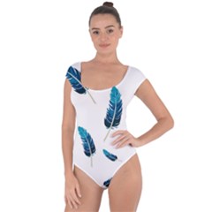 Feather Bird Short Sleeve Leotard  by artworkshop