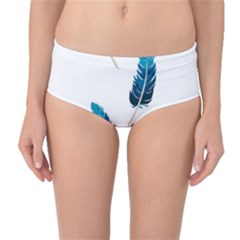 Feather Bird Mid-waist Bikini Bottoms by artworkshop