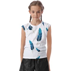 Feather Bird Kids  Raglan Cap Sleeve Tee by artworkshop