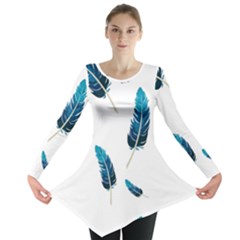 Feather Bird Long Sleeve Tunic  by artworkshop