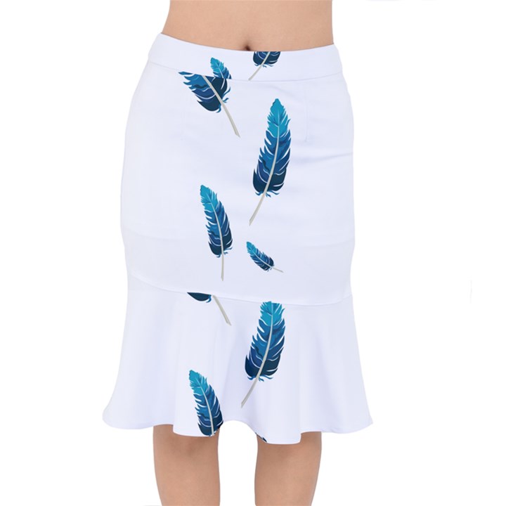 Feather Bird Short Mermaid Skirt