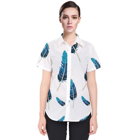 Feather Bird Women s Short Sleeve Shirt by artworkshop