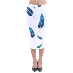 Feather Bird Velvet Midi Pencil Skirt by artworkshop