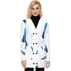 Feather Bird Button Up Hooded Coat  by artworkshop