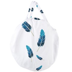 Feather Bird Giant Round Zipper Tote by artworkshop