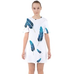 Feather Bird Sixties Short Sleeve Mini Dress by artworkshop