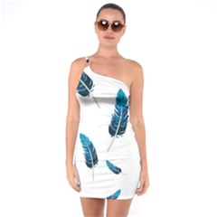 Feather Bird One Soulder Bodycon Dress by artworkshop