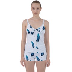 Feather Bird Tie Front Two Piece Tankini by artworkshop