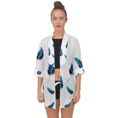 Feather Bird Open Front Chiffon Kimono by artworkshop