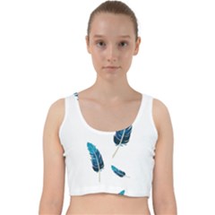 Feather Bird Velvet Racer Back Crop Top by artworkshop