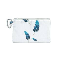 Feather Bird Canvas Cosmetic Bag (small) by artworkshop